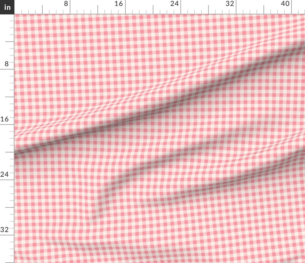 Preppy Pink Valentines Coquette Love Girly Plaid Grandmillennial Cottagecore Spring Small Scale Dollhouse Custom Printed Fabric by Spoonflower Various Fabrics by the Yard or Fat Quarter